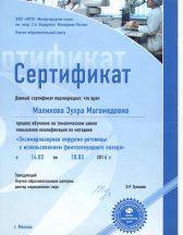 Сертификат, 2016 г.